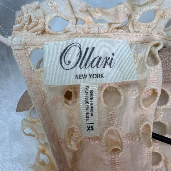 Anthropologie Ollari Ruffled Eyelet Ombré Tank Top XS Multicolor - Picture 5 of 13